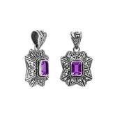 AP-6307-AM Sterling Silver Designer Pendant With Amethyst Jewelry Bali Designs Inc